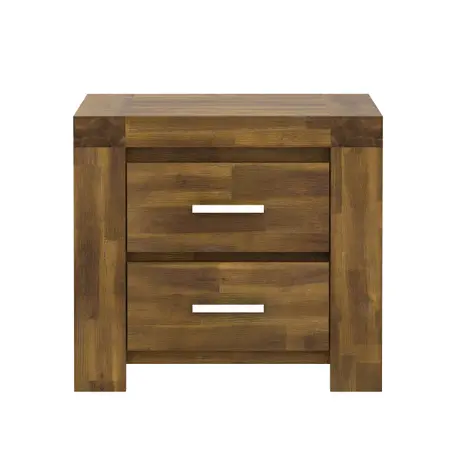 Buy Parkfield Bedside Table: Acacia Wood & 2 Drawers from Furnituretta