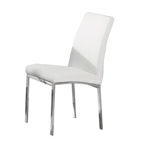 Buy Modern Dining Chair: Peru White & Chrome, Colour: White from Furnituretta