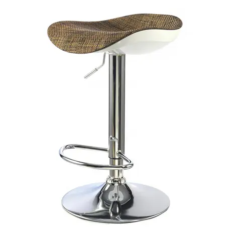 Buy Ripley Bar Stool Chrome & White with Brown Textilene Seat from Furnituretta