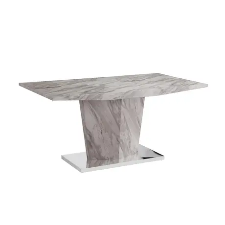 Buy Rosebank Marble Effect Dining Table with Stainless Steel Base from Furnituretta