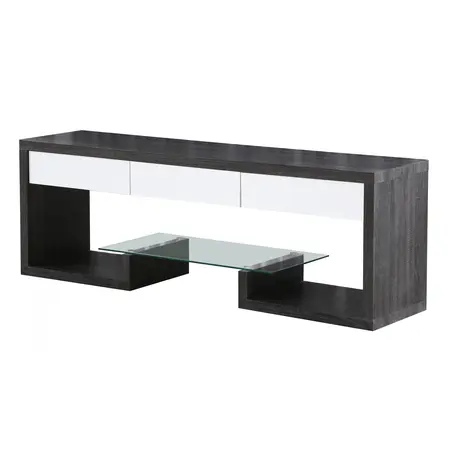 Buy Samba TV Unit Black & White High Gloss 3 Drawer, 2 from Furnituretta