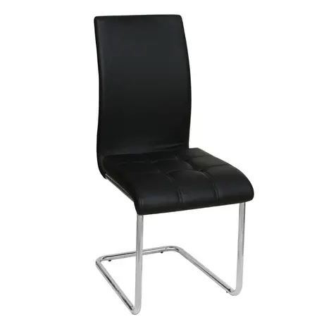 Buy Samurai PU Dining Chairs Chrome & Black (4s), Colour: Black from Furnituretta