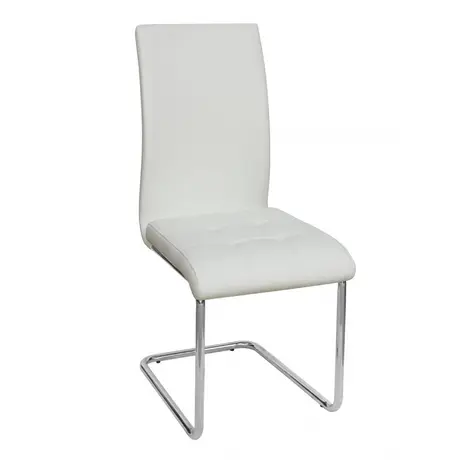 Buy Samurai PU Dining Chairs Chrome & White (4s), Colour: White from Furnituretta