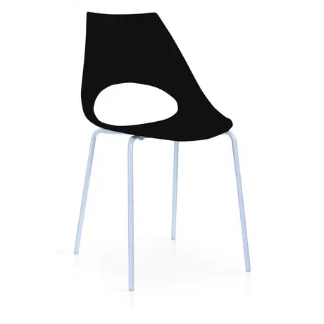 Buy Orchard Plastic (PP) Chairs Black with Metal Legs Chrome, Colour: Black from Furnituretta