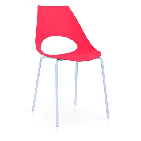 Buy Orchard Plastic (PP) Chairs Red with Metal Legs Chrome, Colour: Red from Furnituretta