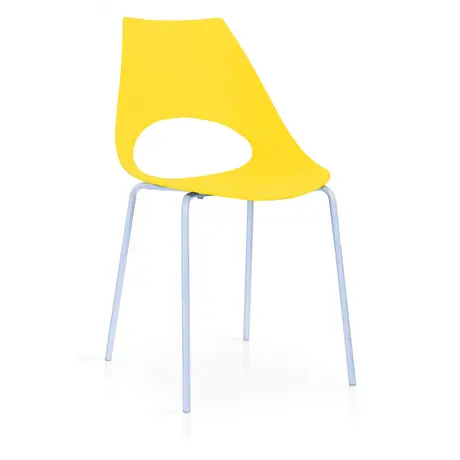 Buy Orchard Plastic (PP) Chairs Yellow with Metal Legs Chrome, Colour: Yellow from Furnituretta