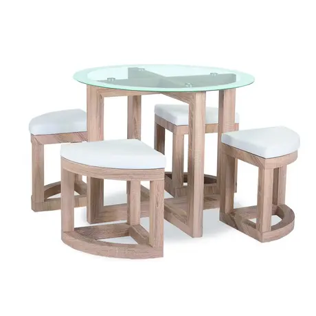 Buy Quarry Dining Set with Glass Top and 4 Chairs from Furnituretta