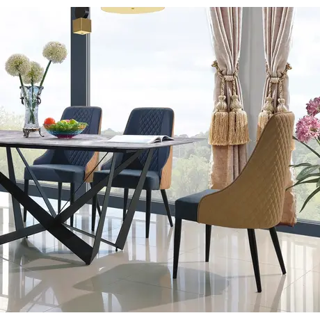 Buy Adelaide PU Dining Chair with Black Metal Legs from Furnituretta