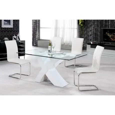 Buy Arizona Dining Chair – Chrome & Black PU | Stylish Dining Seating (Set of 2), Colour: Black, 3 from Furnituretta