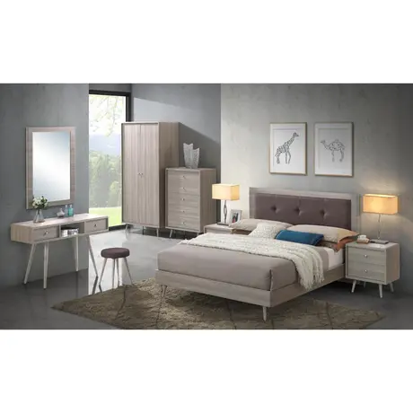 Buy Sleek and Stylish: Belvoir 2-Door Wardrobe in Grey Oak, 3 from Furnituretta