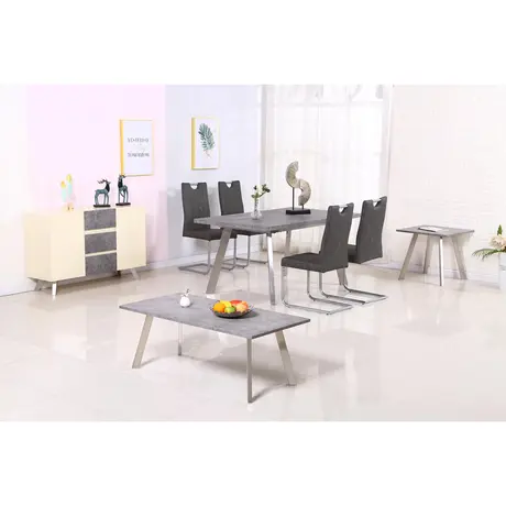 Buy Calipso Coffee Table Concrete with Brushed Stainless Steel Legs, 2 from Furnituretta
