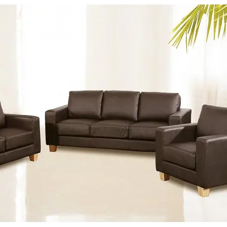 Buy Chesterfield 3 Seater Sofa PU Brown, Colour: Brown from Furnituretta
