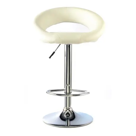 Buy Murry Bar Stool PU Chrome & White (2s) from Furnituretta