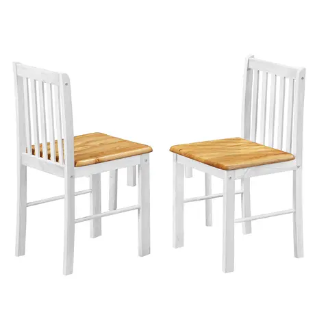 Buy Sheldon Dining Chairs Natural Oak & White 2s from Furnituretta