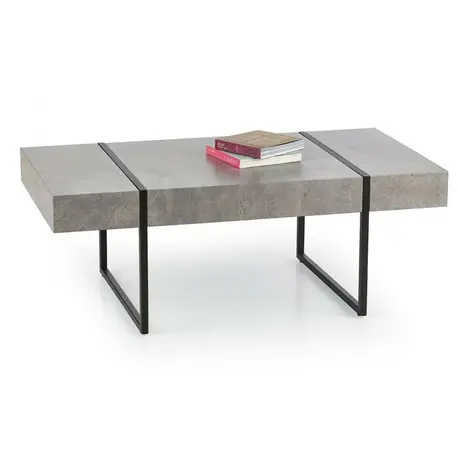 Buy Sierra Coffee Table Stone with Black Metal Legs from Furnituretta