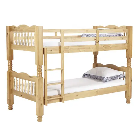 Buy Trieste Chunky Pine Bunk Bed – Light Antique | Solid Wood Frame with Convertible Design from Furnituretta