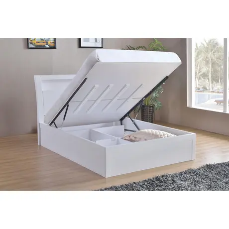 Buy Tanya Storage High Gloss Double Bed White, 4 from Furnituretta
