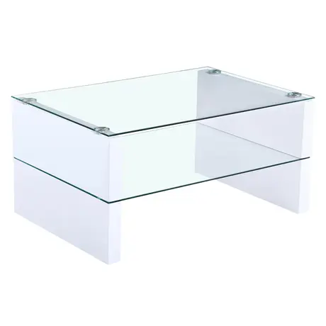 Buy Truro Glass Coffee Table with White High Gloss Legs from Furnituretta