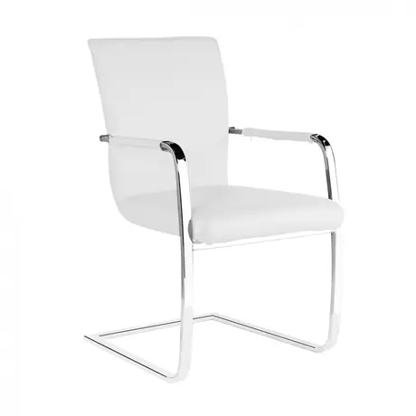 Buy Una PU Arm Chairs Chrome & White (2s), Colour: White from Furnituretta