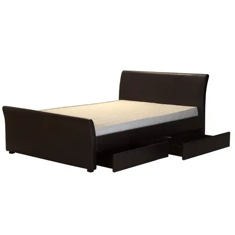 Buy Viva 4 Drawer PVC King Size Bed Brown, Colour: Brown, Size: King Size, 3 from Furnituretta