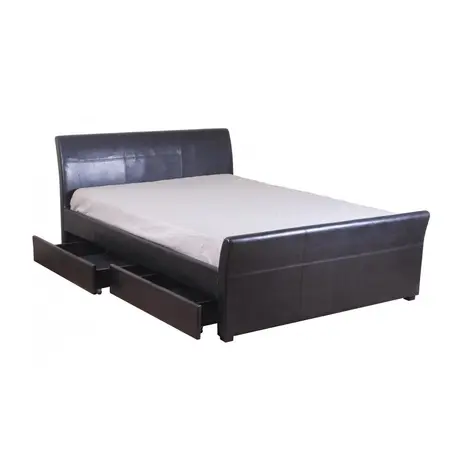 Buy Viva 4 Drawer PVC King Size Bed Brown, Colour: Brown, Size: King Size, 4 from Furnituretta