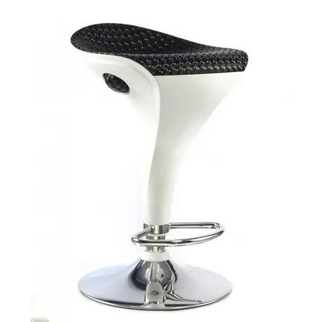 Buy Welford Bar Stool White Base & Black PU Seat (2s), Colour: Black/White from Furnituretta