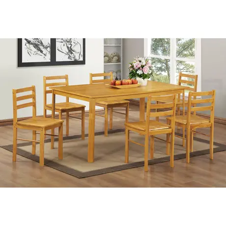 Buy York Large Dining Set with 6 Chairs Natural Oak from Furnituretta