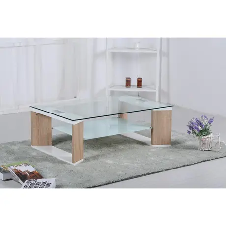 Buy Zola Glass Coffee Table White & Natural from Furnituretta