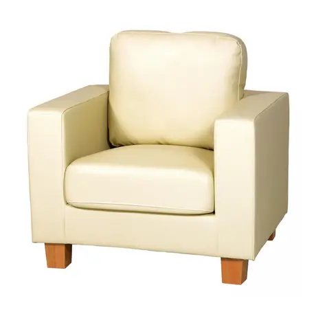 Buy Chesterfield 1 Seater Sofa PU Cream, Colour: Cream, 4 from Furnituretta