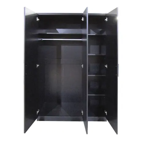 Buy Topline Robe with Centre Mirror 3 Door Black, 2 from Furnituretta