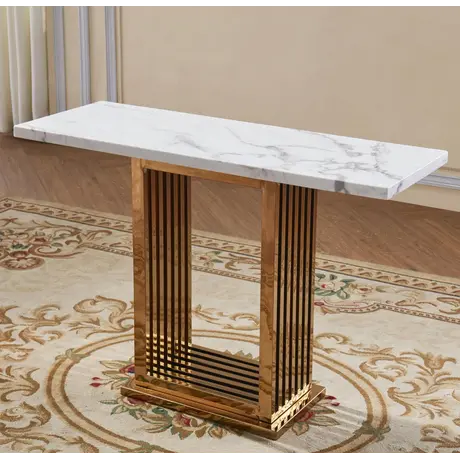 Buy Tuscany Marble Console Table with Stainless Steel Base from Furnituretta