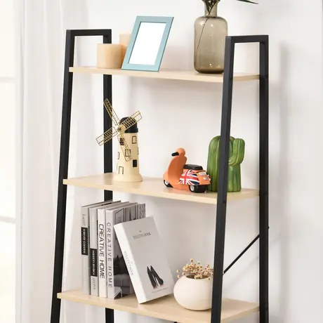 Buy Homcom 4-Tier Vintage Ladder Shelf Bookcase Wood Storage, 7 from Furnituretta