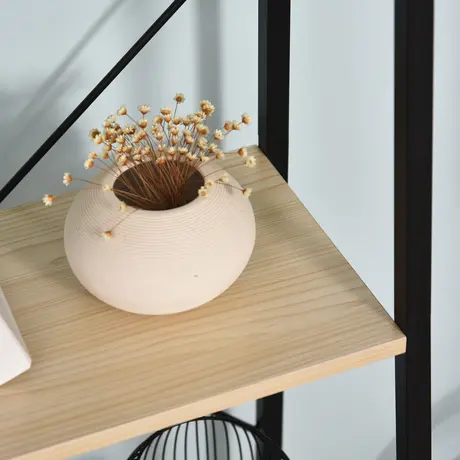 Buy Homcom 4-Tier Vintage Ladder Shelf Bookcase Wood Storage, 8 from Furnituretta