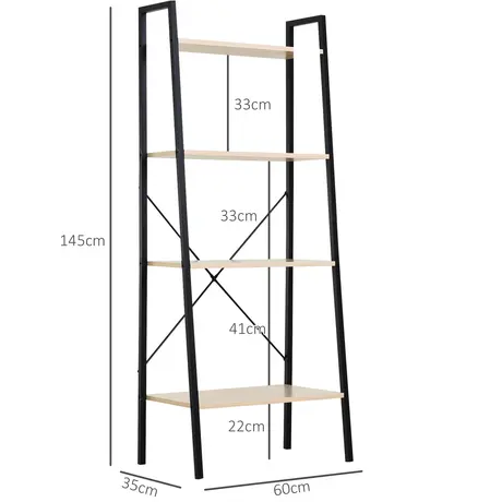 Buy Homcom 4-Tier Vintage Ladder Shelf Bookcase Wood Storage, 3 from Furnituretta