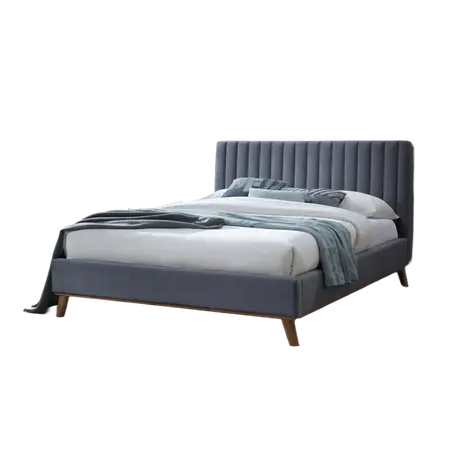 Buy Modern Double Bed: Albany Dark Grey, Colour: Dark Grey, Size: 4ft 6/Double, Item Width: 153 from Furnituretta