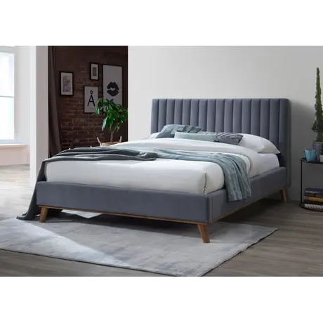 Buy Modern Double Bed: Albany Dark Grey, Colour: Dark Grey, Size: 4ft 6/Double, Item Width: 153, 7 from Furnituretta