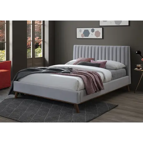 Buy Modern Double Bed: Albany Light Grey, Colour: Light Grey, Size: 4ft 6/Double, Item Width: 153, 6 from Furnituretta