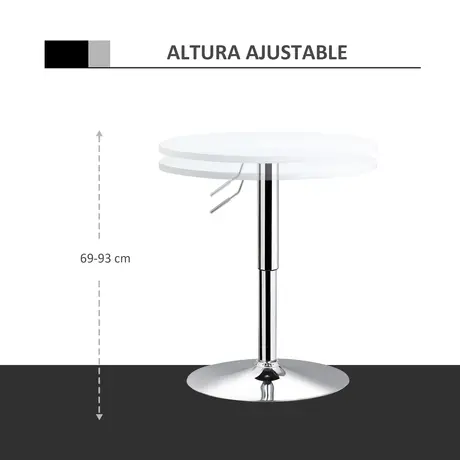 Buy Homcom Bar Table 60cm Adjustable Height Round Bistro Table, 4 from Furnituretta
