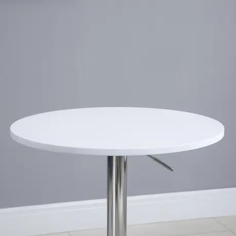 Buy Homcom Bar Table 60cm Adjustable Height Round Bistro Table, 8 from Furnituretta