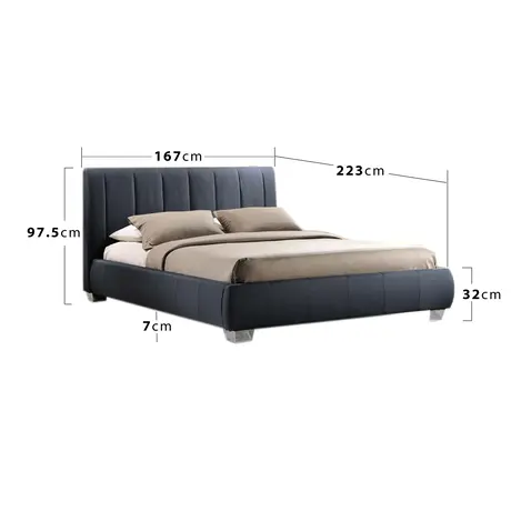 Buy Comfortable & Stylish: Braunston Grey King Size Bed, Colour: Grey, Size: 5ft/King , Item Width: 167, 3 from Furnituretta