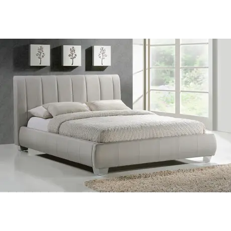 Buy Comfortable & Stylish: Braunston Sand Double Bed, Colour: Sand, Size: 4ft 6/Double, Item Width: 152, 4 from Furnituretta