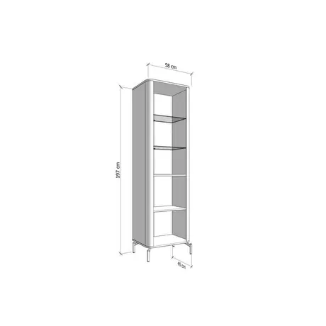 Buy Didcot Cashmere & Oak Tall Slim Display Cabinet | 2‑Door Storage, 6 from Furnituretta