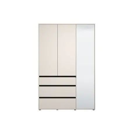 Buy Kington Cashmere 3 Door 3 Drawer Mirrored Wardrobe, Colour: Cashmere, Item Width: 138, 3 from Furnituretta