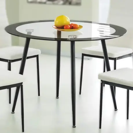 Buy Modern Dining Table: Acodia Clear Glass & Black, 2 from Furnituretta