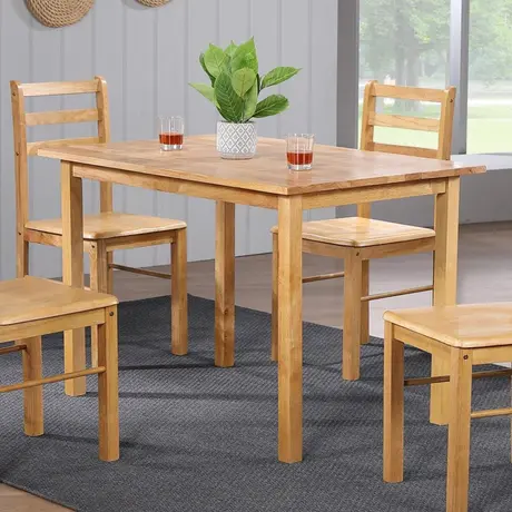 Buy New York Medium Dining Set – in Natural Oak | Compact 4-Seater Dining Table & Chairs, 3 from Furnituretta