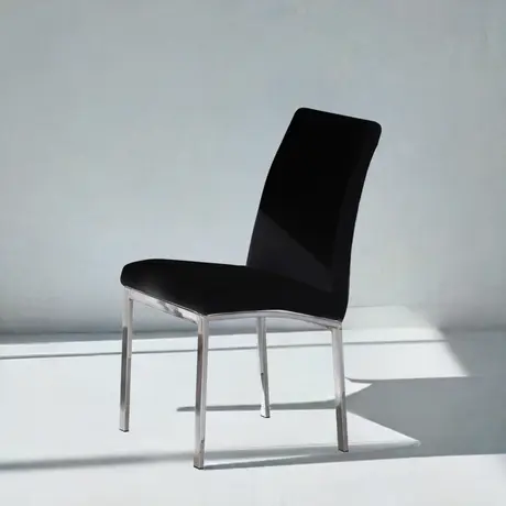 Buy Modern Dining Chair: Peru Black & Chrome, Colour: Black, 3 from Furnituretta