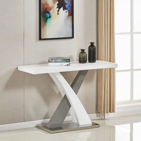 Buy Zurich Console Table High Gloss White & Grey from Furnituretta