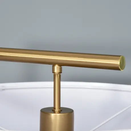 Buy Homcom Floor Lamp, Modern Standing Light with Linen Lampshade, 9 from Furnituretta