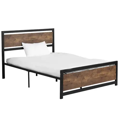 Buy Homcom Full Bed Frame with Headboard & Footboard, 9 from Furnituretta