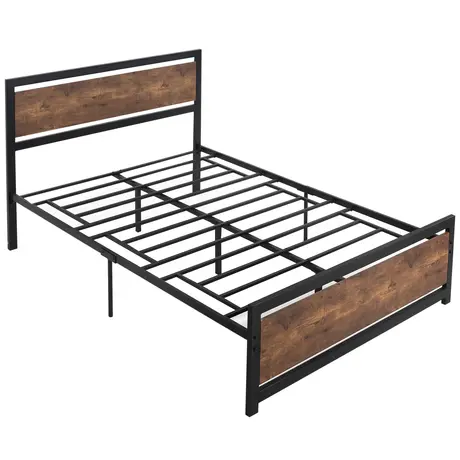 Buy Homcom Full Bed Frame with Headboard & Footboard from Furnituretta